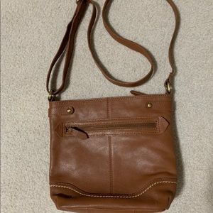 BORN brown/tan leather crossbody